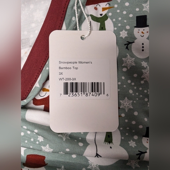 NWT Emerson and Friends Womens 3X Snow People Pajama Top - Picture 5 of 9